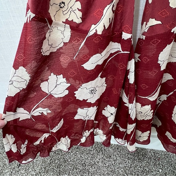 Free People Austyn Ruffle Floral Jumpsuit Coastal Cowgirl Bell Bottoms Sz L - Picture 15 of 15